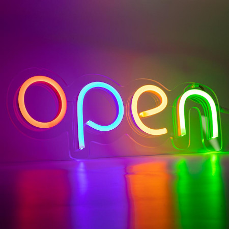 Купить Неоновая вывеска "OPEN" RGB каждая буква (с контроллером)