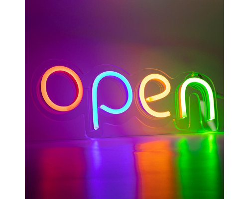 Неоновая вывеска "OPEN" RGB каждая буква (с контроллером)