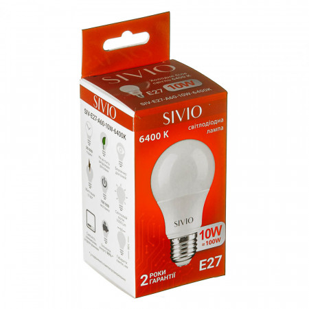 Купить Светодиодная лампа SIVIO E27-A60-10W-6400K