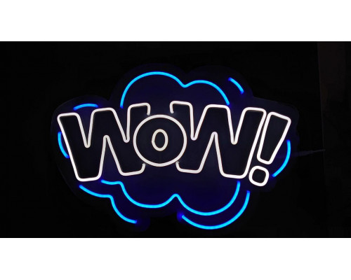 Неоновая вывеска WOW (600х410)