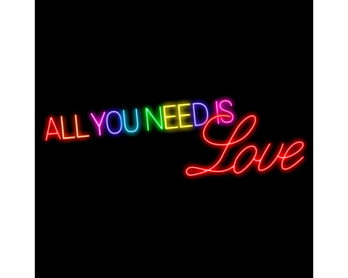 Неоновая вывеска All you need is Love (800х250)