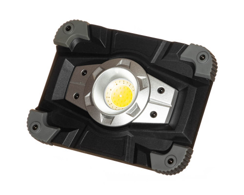 Прожектор светодиодный аккумуляторный 1LED+RED/BLUE , з USB (серый)