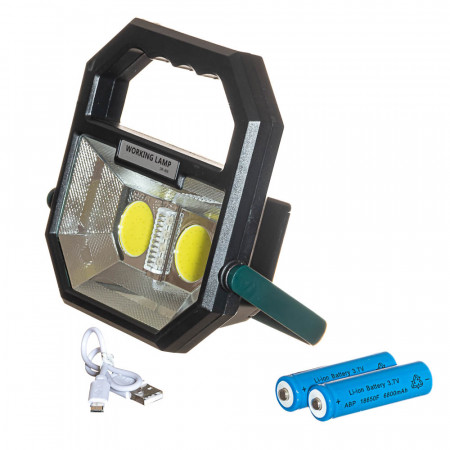 Купить Фонарь прожектор промышленный 2LED, с USB (черный) LV 19-330