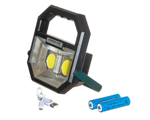 Фонарь прожектор промышленный 2LED, с USB (черный) LV 19-330