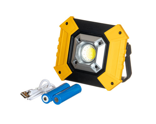 Фонарь прожектор аккумуляторный промышленный 1LED+ , з USB (жёлтый)