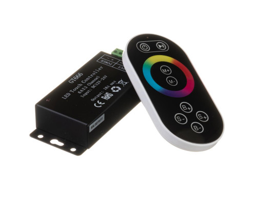 Led контроллер светодиодный черный rgb 18А/216 Вт, (8 кнопок)