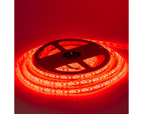 Лента светодиодная красная 12V smd2835 120LED/m IP65, 1м