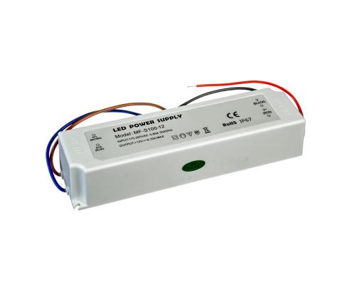 Led блок питания 12V SLIM PLASTIC/8.33A 100Bт IP 65