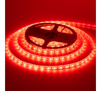 Лента светодиодная красная 12V smd5050 60LED/m IP20, 1м