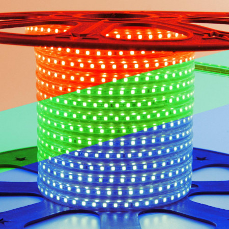 Купить Лента светодиодная 220V rgb smd5050 10W/m 60LED/m IP65, 1м