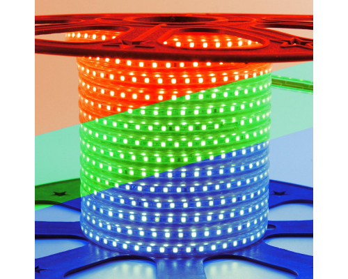 Лента светодиодная 220V rgb smd5050 10W/m 60LED/m IP65, 1м