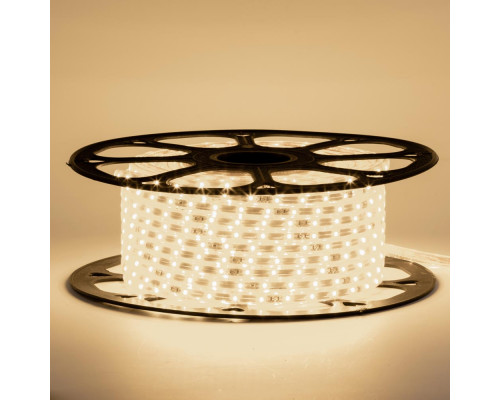 Лента светодиодная белая теплая 220V smd2835 120LED/m 12W/m IP65, 1м