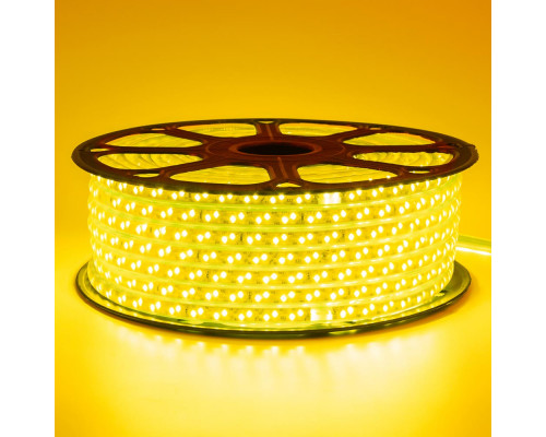 Лента светодиодная желтая 220V smd2835 120LED/m 12W/m IP65, 1м