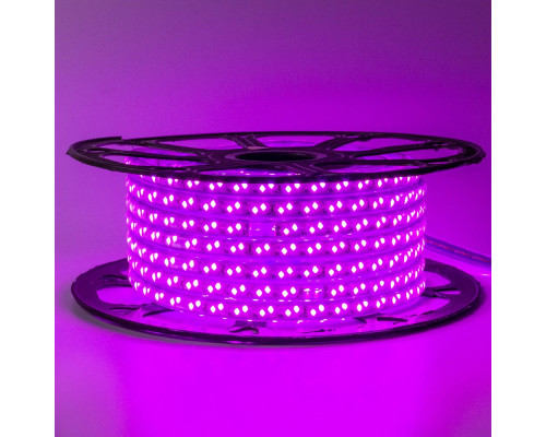 Лента светодиодная розовая 220V smd2835 120LED/m 12W/m IP65, 1м