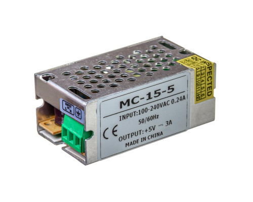 Led блок питания 5V МС/3A 15Bт IP 20