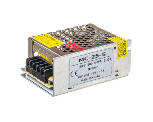 Led блок питания 5V MС/5A 25Bт IP 20