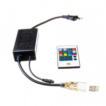 Купить Адаптер питания для ленты светодиодной 220V Multi-Color smd 2835-180 led/м + пульт + контроллер + коннектор 4pin
