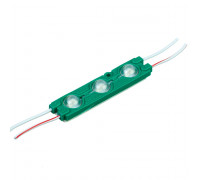Светодиодный модуль 12В зеленый 3led smd5730 1.5W IP65