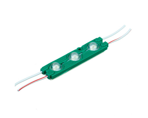 Светодиодный модуль 12В зеленый 3led smd5730 1.5W IP65