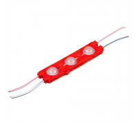 Светодиодный модуль 12В красный 3led smd5730 1.5W IP65 (66мм)