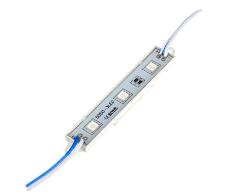 Модуль светодиодный синий 12V smd5050 3LED 0.72W IP65