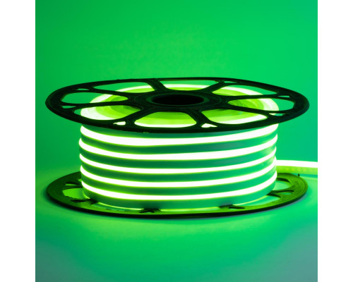 Неоновая светодиодная лента зеленая AVT-1 220V smd2835 120LED/m 7W/m IP65, 1м