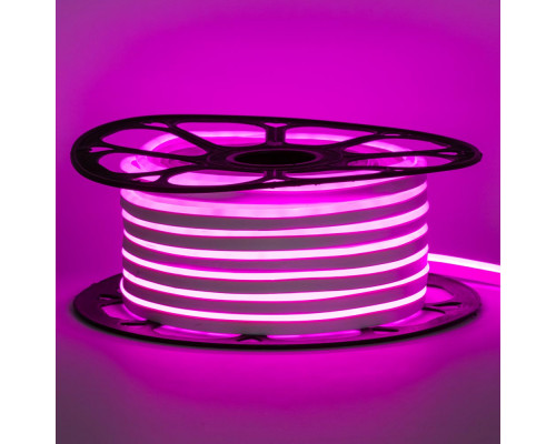 Неоновая светодиодная лента розовая AVT-1 220V smd2835 120LED/m 7W/m IP65, 1м