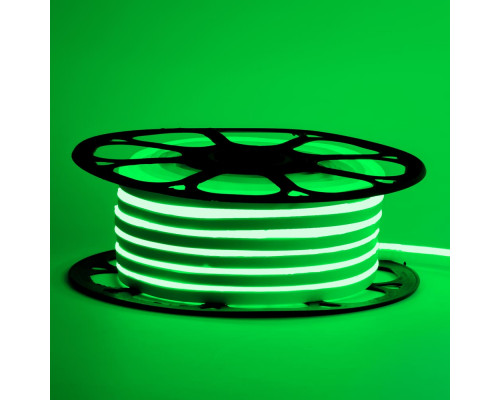 Неоновая лента светодиодная зеленая 12V 6х12 AVT-smd2835 120LED/м 11 Вт/м IP65