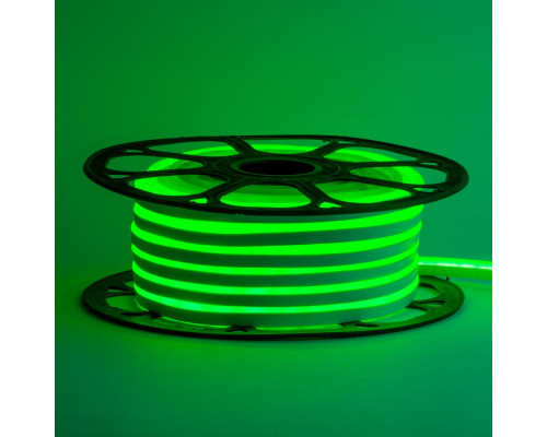 Неоновая светодиодная лента зеленая 12V smd2835 120LED/m 6W/m pvc 8*16 IP65, 1м