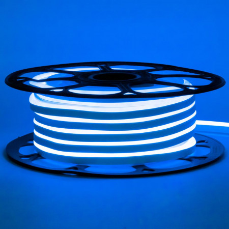 Купить Неоновая светодиодная лента синяя 12V smd2835 120LED/m 6W/m pvc 8*16 IP65, 1м
