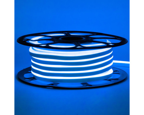 Неоновая светодиодная лента синяя 12V smd2835 120LED/m 6W/m pvc 8*16 IP65, 1м