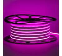 Неоновая светодиодная лента розовая 12V smd2835 120LED/m 6W/m pvc 8*16 IP65, 1м