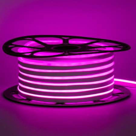 Купить Неоновая светодиодная лента розовая 12V smd2835 120LED/m 6W/m pvc 8*16 IP65, 1м
