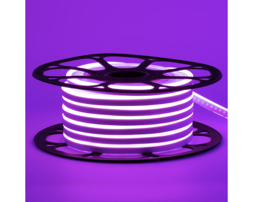 Неоновая светодиодная лента фиолетовая 12V smd2835 120LED/m 6W/m pvc 8*16 IP65, 1м