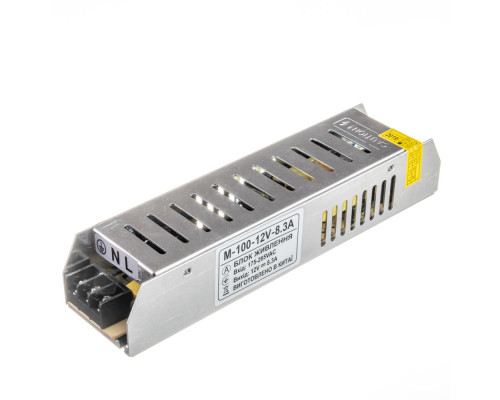 Led блок питания 12V М/8.3A 100Bт IP 20