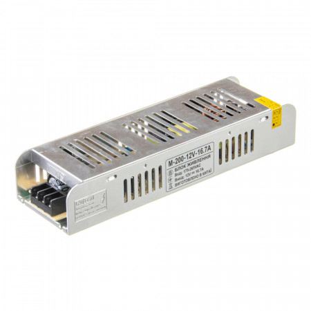Купить Led блок питания 12V М/16.7A 200Bт IP 20