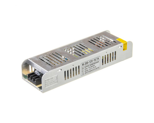 Led блок питания 12V М/16.7A 200Bт IP 20