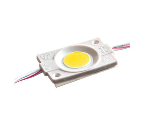 Светодиодный модуль 12В желтый 1led СОВ круглый 2,4W IP65