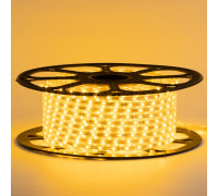 Лента светодиодная желтая 220V smd2835 48LED/m 6W/m IP65, 1м