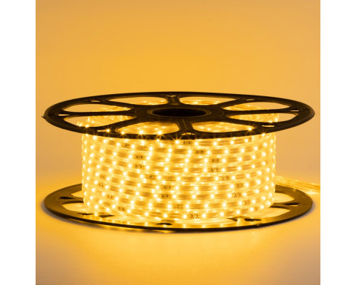 Лента светодиодная желтая 220V smd2835 48LED/m 6W/m IP65, 1м