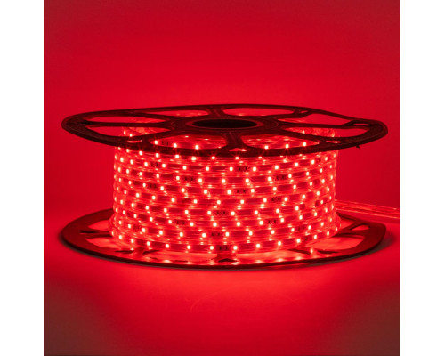 Лента светодиодная красная 220V smd2835 48LED/m 6W/m IP65, 1м