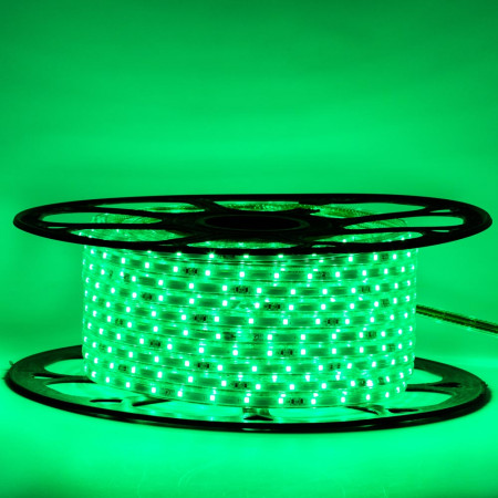 Купить Мигающая лента светодиодная зеленая 220V smd2835 48LED/m 6W/m IP65, 1м