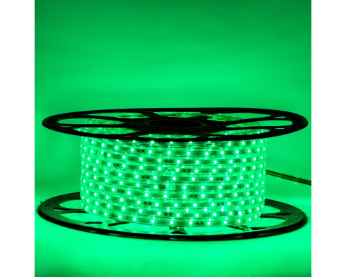 Мигающая лента светодиодная зеленая 220V smd2835 48LED/m 6W/m IP65, 1м