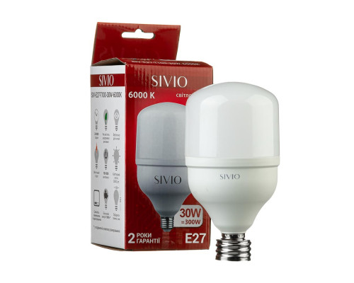 Светодиодная лампа SIVIO Е27 Т100 30W 6000K 