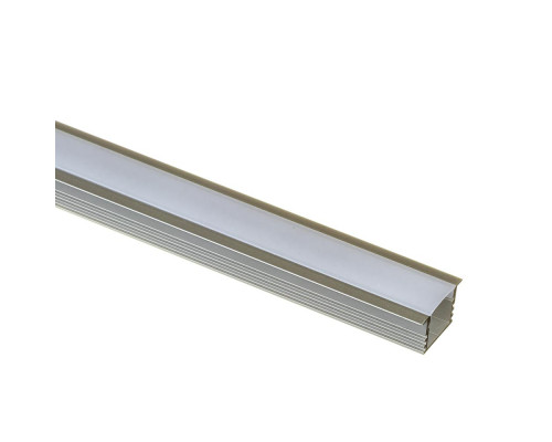 Led профиль врезной глубокий 12мм без покрытия матовый рассеиватель (комплект)2м ПФ-23/1